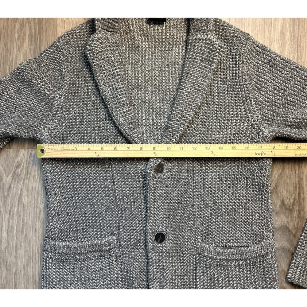 Armani Exchange Gray Button Cardigan Sweater Wool Cotton Pockets Cozy Mens M - Picture 4 of 9